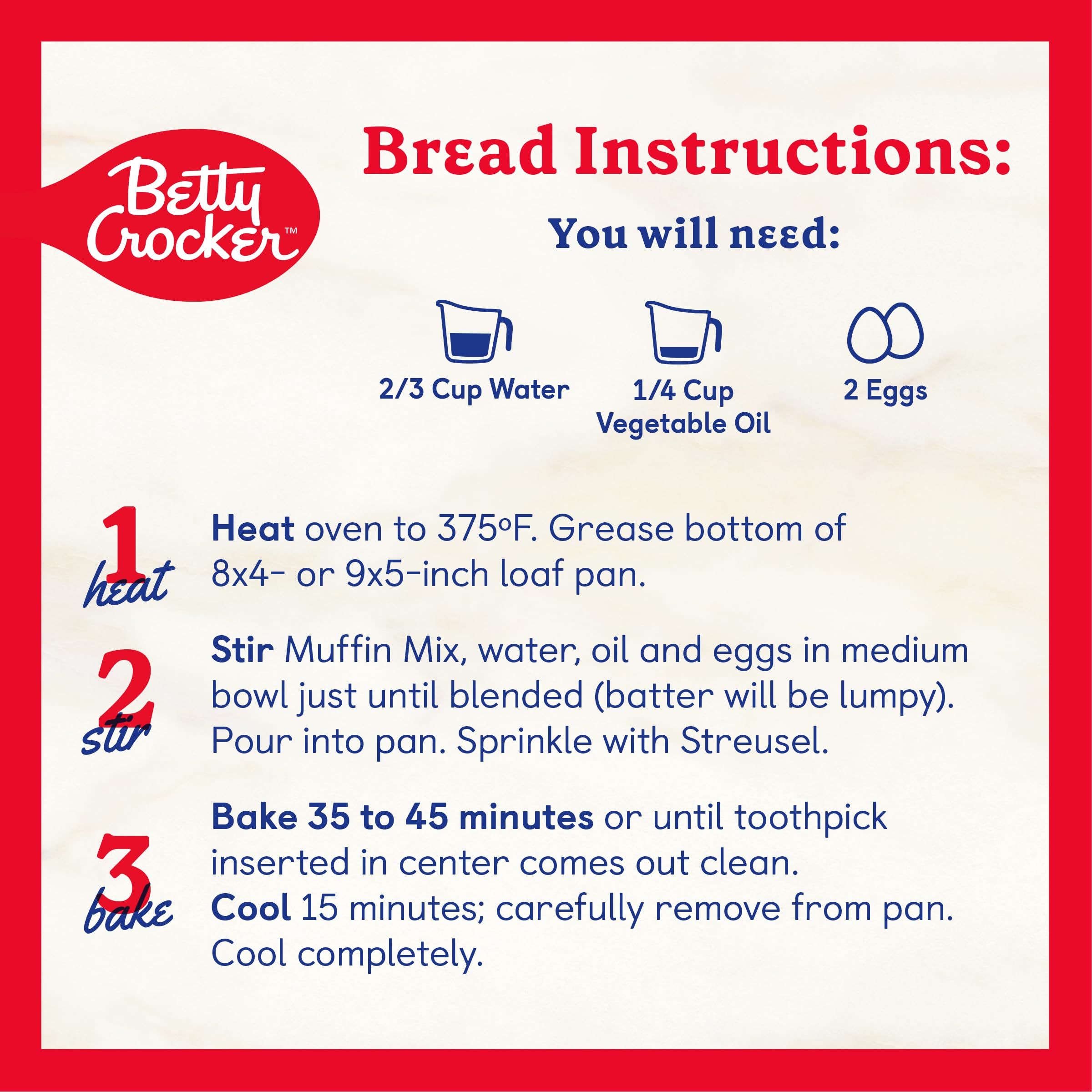 Betty Crocker Cinnamon Streusel Muffin and Quick Bread Mix, 13.9 oz. (Pack of 12) - Image 6