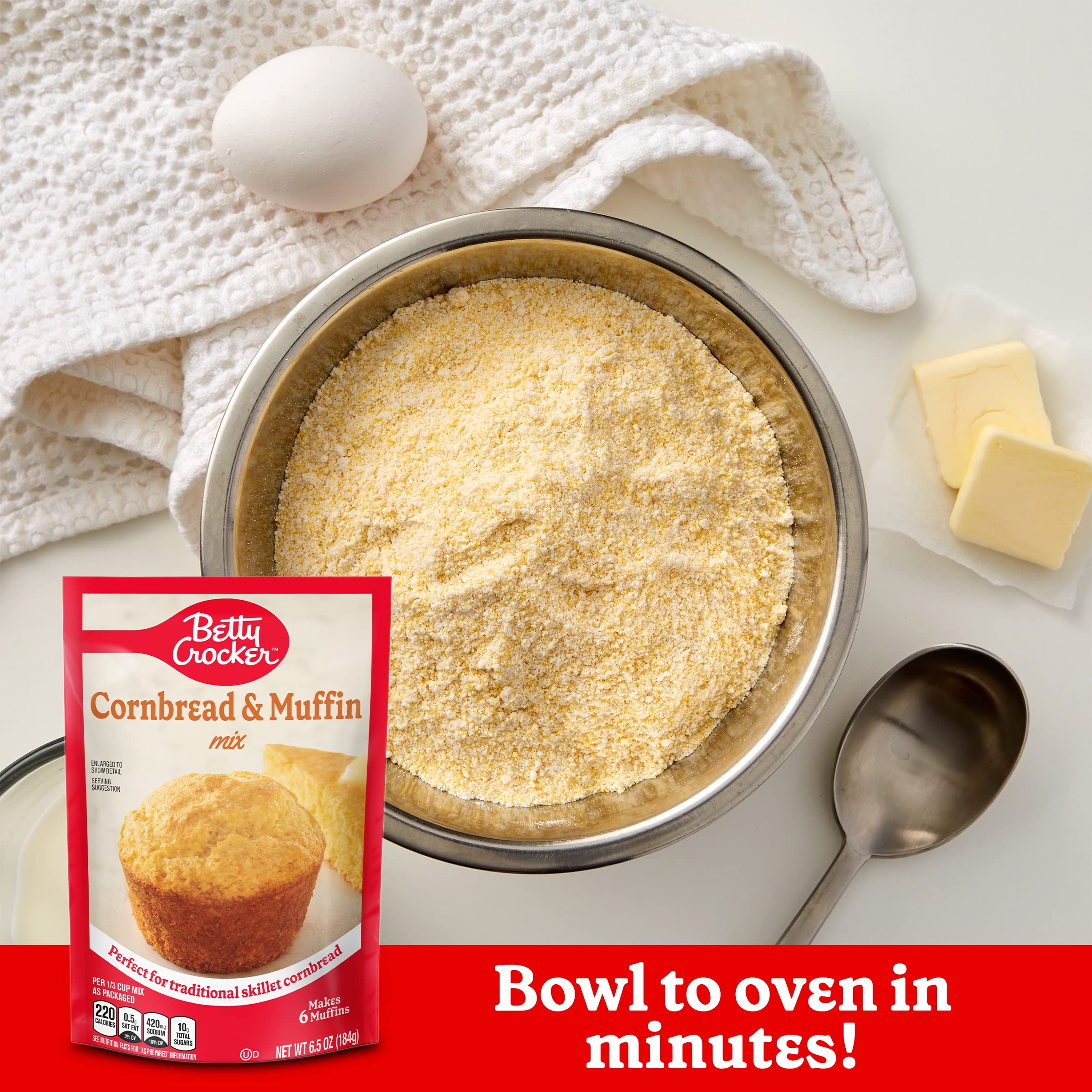 Betty Crocker Cornbread and Muffin Baking Mix, 6.5 oz. (Pack of 9) - Image 4