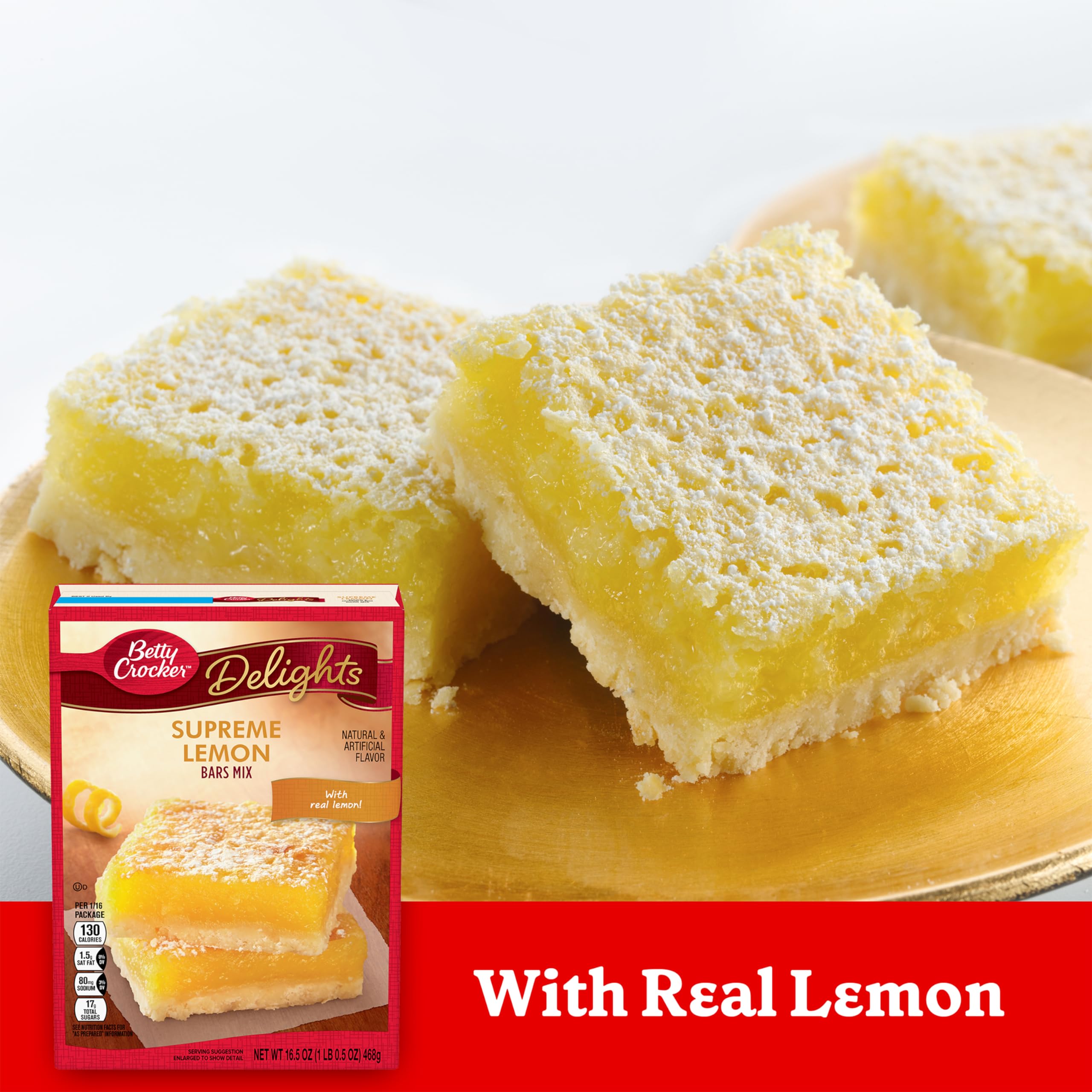 Betty Crocker Delights Supreme Lemon Bars Mix, 16.5 oz. (Pack of 12) - Image 4