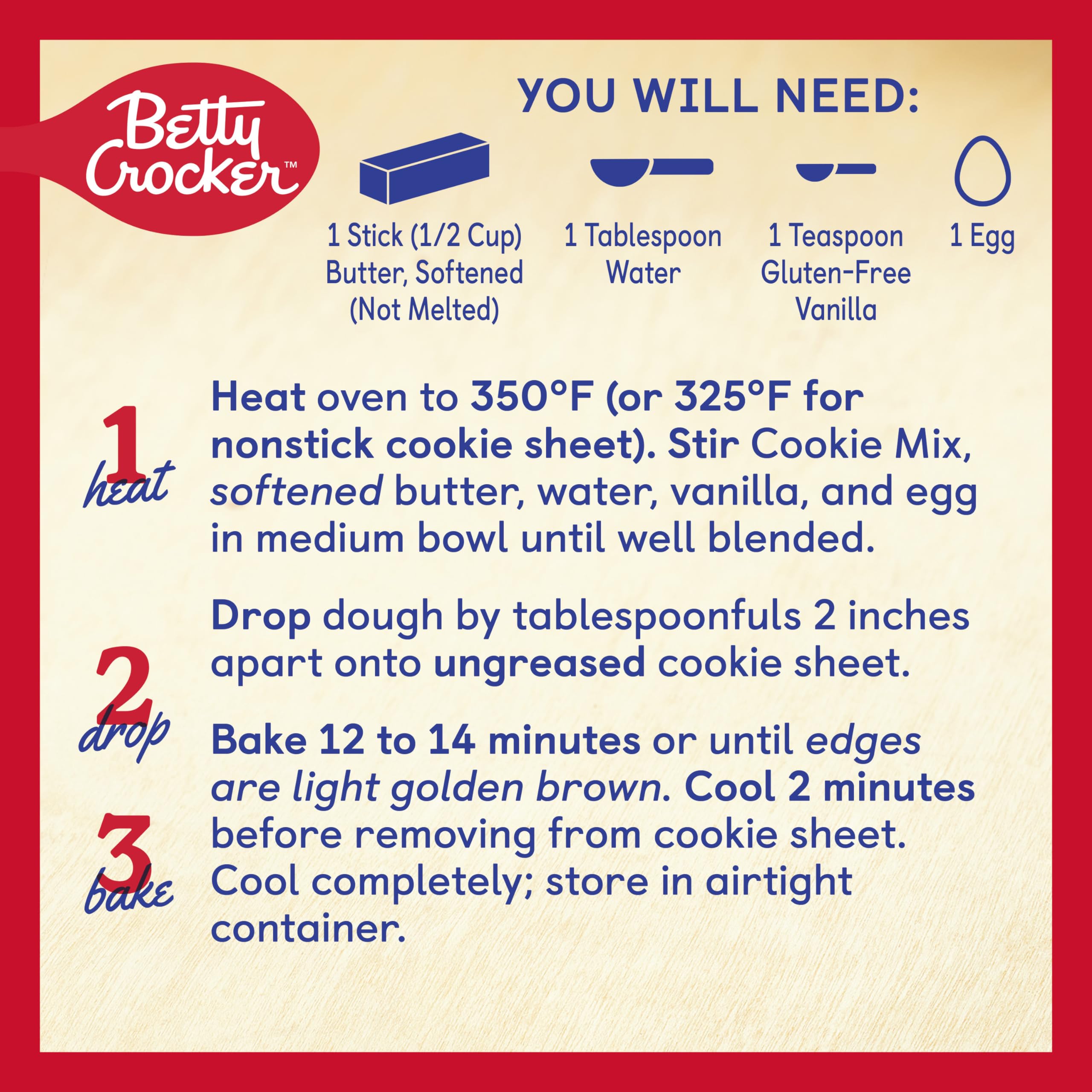 Betty Crocker Gluten Free Chocolate Chip Cookie Mix, 19 oz. - Image 4