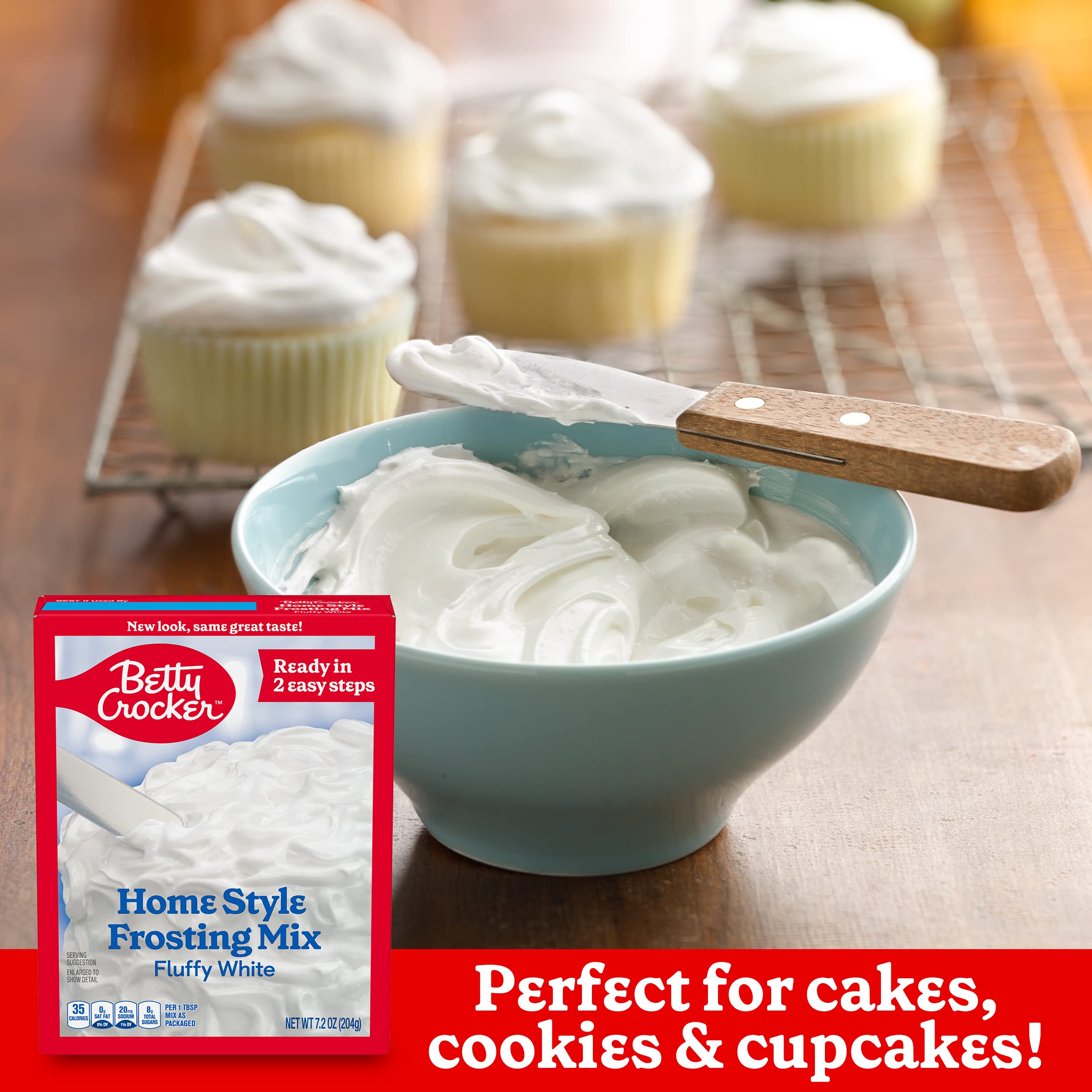 Betty Crocker HomeStyle Fluffy White Frosting Mix, 7.2 oz. (Pack of 12) - Image 3
