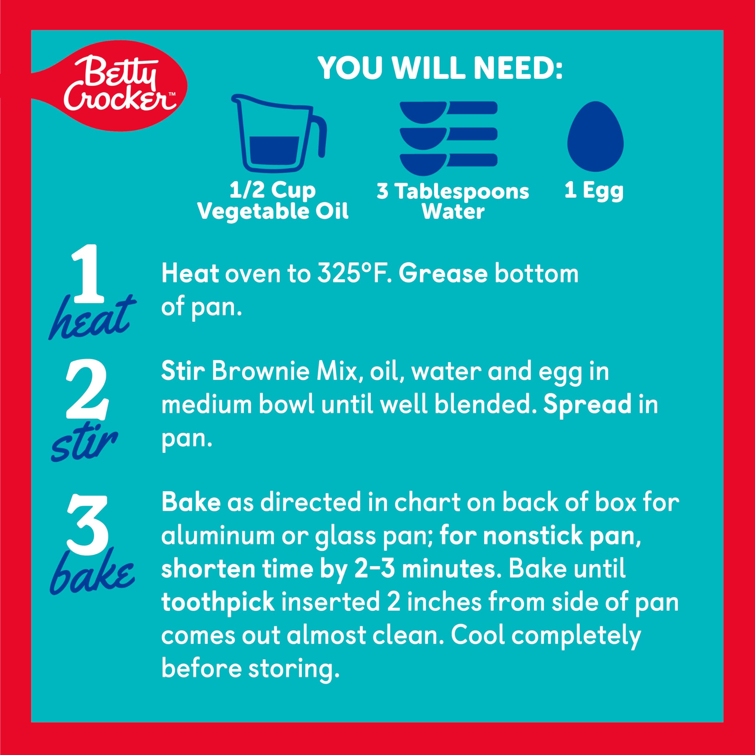 Betty Crocker Lower Sugar Brownie Mix, Double Chocolate Fudge, No Artificial Sweeteners, 14.7 oz - Image 5