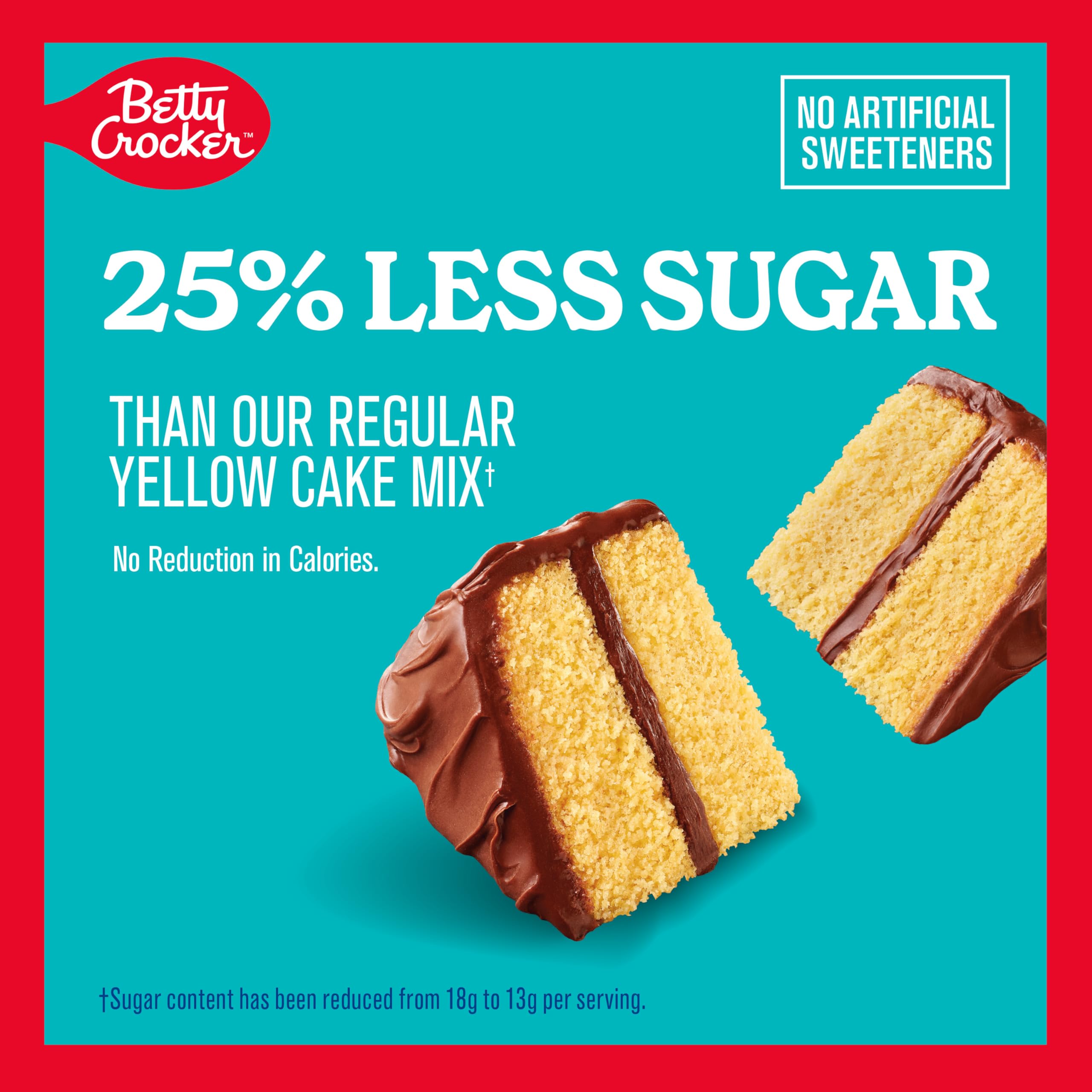 Betty Crocker Lower Sugar Yellow Cake Mix, No Artificial Sweeteners, 14 oz - Image 3