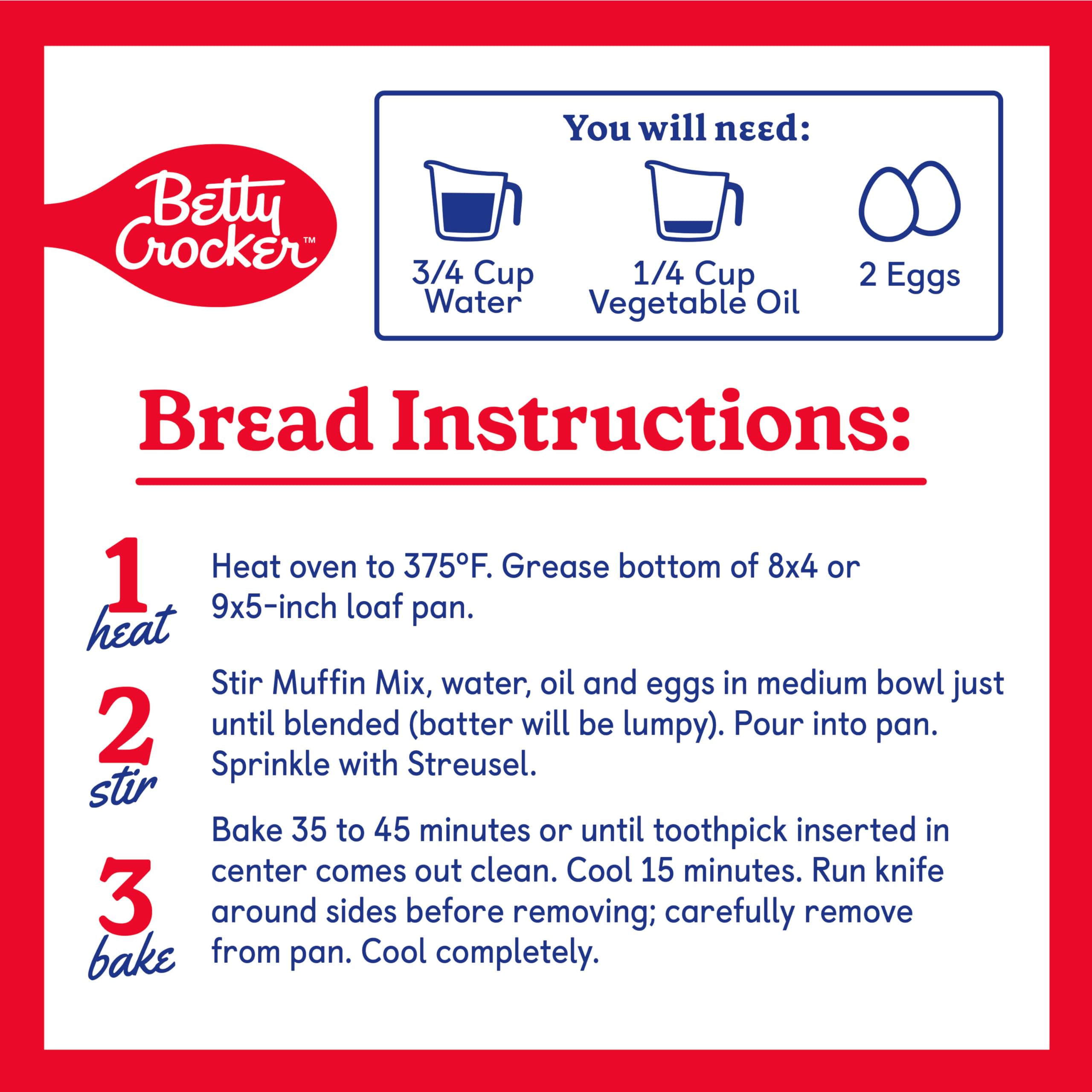 Betty Crocker Muffin and Quick Bread Mix, Lemon Poppy Seed With Streusel, 14.5 oz (Pack of 12) - Image 6