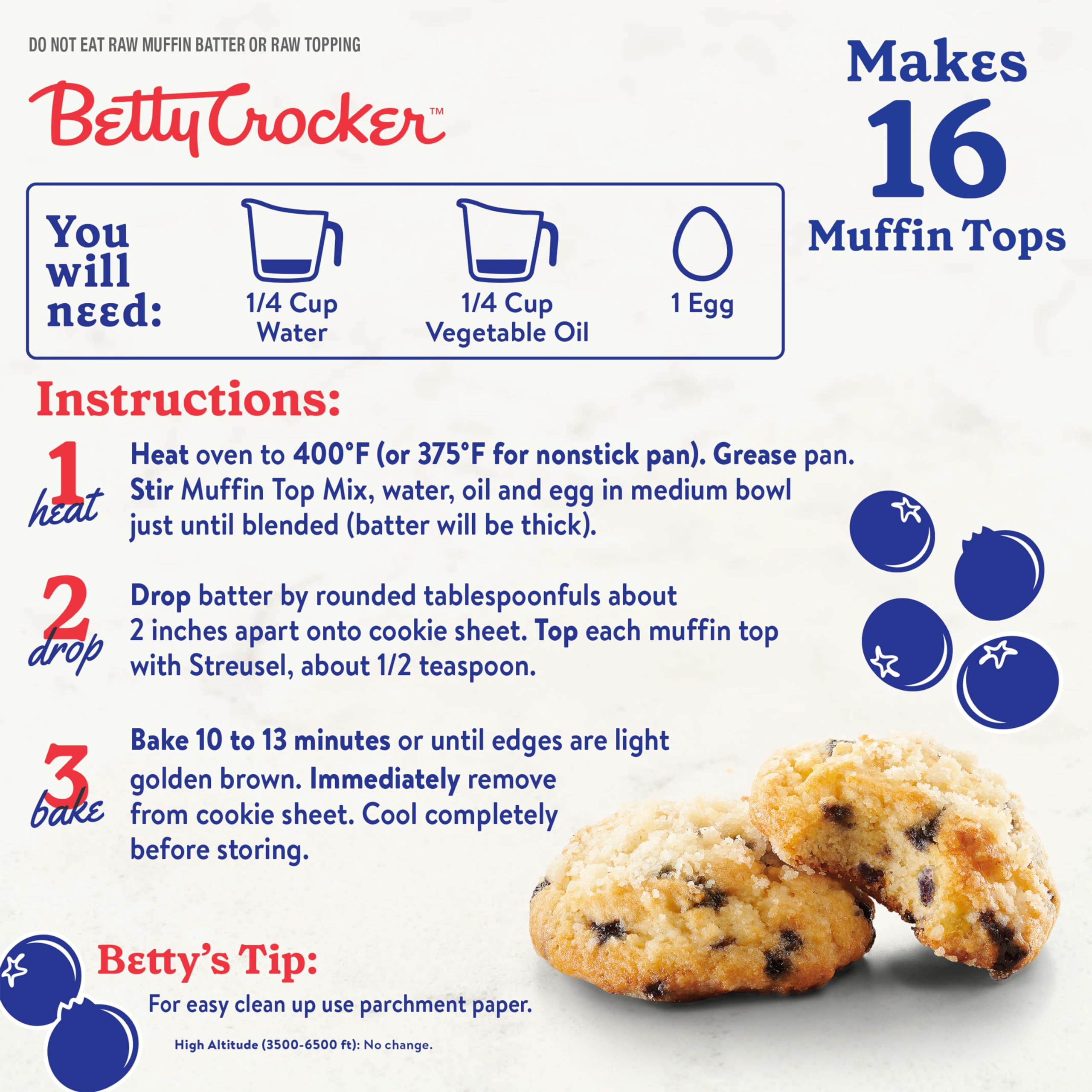 Betty Crocker Muffin Tops Mix, Blueberry, With Topping, 11.9 oz - Image 5