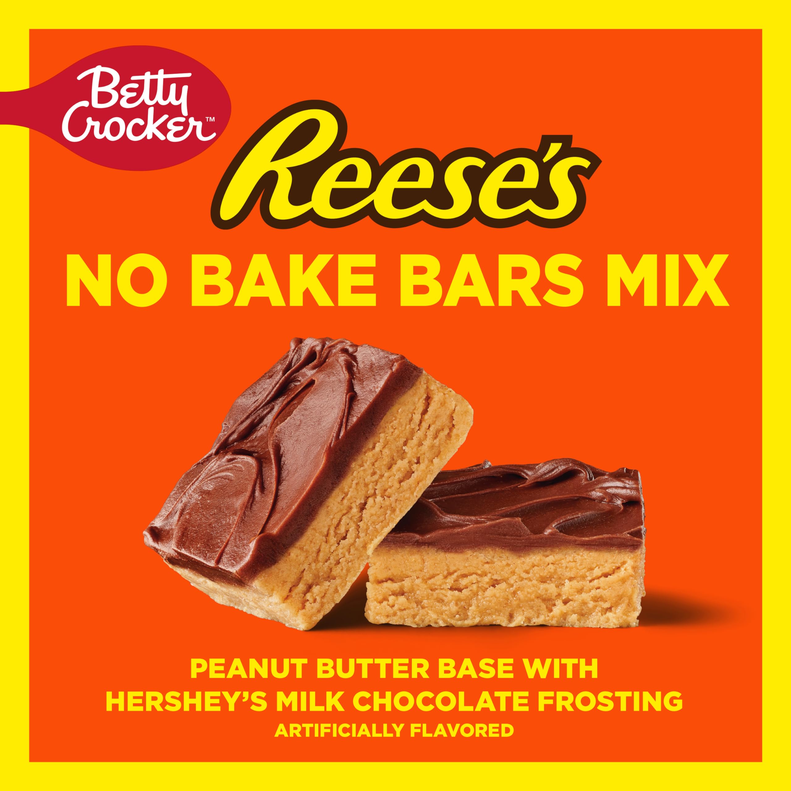 Betty Crocker REESE'S Peanut Butter No Bake Bars Mix With HERSHEY’S Milk Chocolate Frosting, 17.3 oz - Image 3