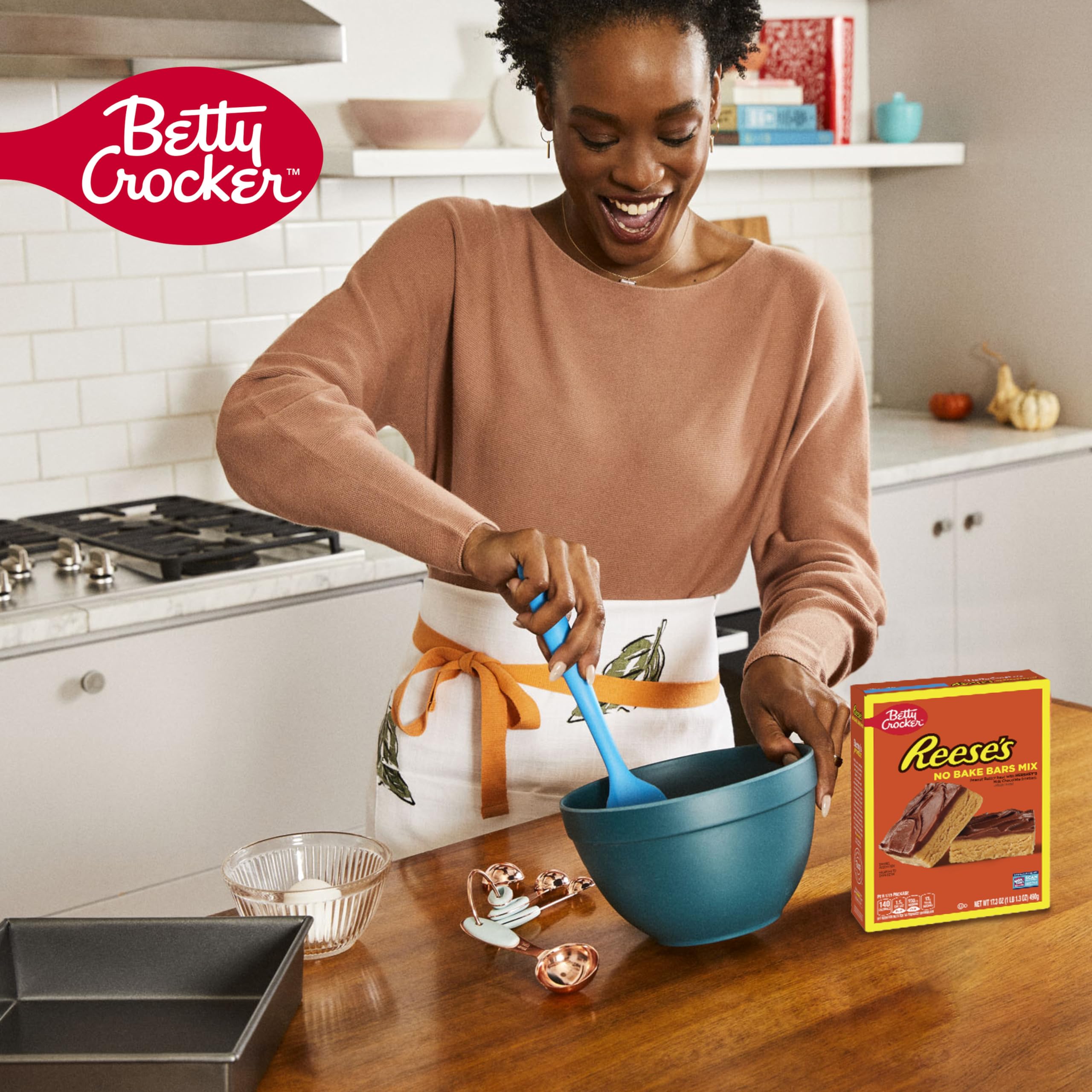 Betty Crocker REESE'S Peanut Butter No Bake Bars Mix With HERSHEY’S Milk Chocolate Frosting, 17.3 oz - Image 8